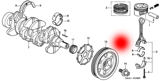 OEM 13810-PWA-003 13810-PWA-000 BELT PULLEY, CRANKSHAFT FOR HONDA ACCORD IV